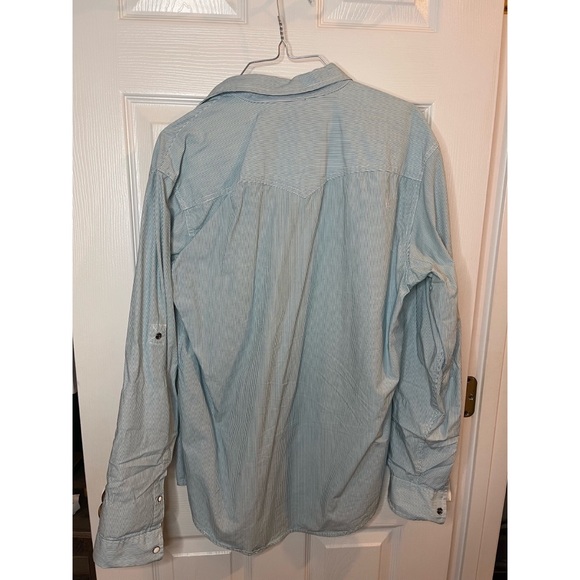 American Eagle Light Blue Long Sleeve Casual Dress Shirt - Picture 4 of 5
